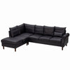 L-Shaped Corner Sofa, Sectional Couch with Built-in USB Port Chaise