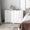 Modern Sideboard Kitchen Storage Cabinet with 2 Drawers, White