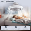 LED Ceiling Fan with 3 LED Light Adjustable Wind Speed Smart Control Low Profile