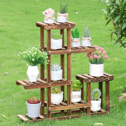 4/6 Tier Flower Plant Stand Pot Shelf Display Tabletop Ladder Garden Rack