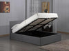 Grey Linen Fabric Ottoman Storage Bed Single Double Small Double King