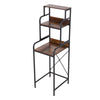 Retro Steel Frame Kitchen Storage Rack with 3 Shelves Floor Standing for Fridge