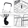 Portable Shopping Cart Folding Grocery Cart Heavy-Duty Utility Cart w/ Wheels