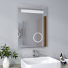 LED Bathroom Mirror with Shaver Socket Illuminated Lights 3X Magnifying Button