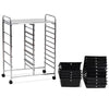 Black 15 Drawer Make Up Mobile Home Office Beauty Salon Portable Storage Trolley