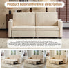 3 SEATER SOFA BED 207 CM CONVERTIBLE PULL OUT SOFA BED WITH CUP HOLDERS BEIGE