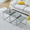 Nest Of 3 Nested Nesting Tables Side End Coffee Table Glass/Wood for Living Room
