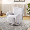 Modern Swivel Tub Sofa Grey Teddy Chenille Occasional Accent Chair Living Room