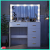 Vanity Dressing Table Makeup Desk With 5 Drawers Hollywood LED Lighted Mirror