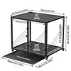 Large Pet Dog Crate See Through Glass Kennel Cage Strong Aluminum Frame Lockable