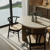 Dining Chairs Set of 2 Modern Wishbone Solid Metal Frame Chair, WOOD BLACK