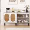 Rattan Buffet Cabinet Sideboard Storage Cabinet with Adjustable Shelf
