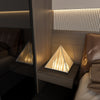 Modern Table Lamp Triangular Base With Frosted Glass Shade Nightstand Side Lamp