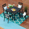 Set of 2 Garden Dining Chair Set Outdoor w/ High Back Armrest Black Stackable