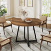 Round Dining Table for 2, 31.5" Industrial Kitchen Dinner Table with Metal Base