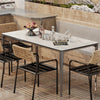 Contemporary Rectangular Dining Table 160cm Marble Top with Tempered Glass Board
