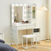 Dressing Table With 5 Drawers LED Mirror Makeup Desk Vanity Table Bedroom White