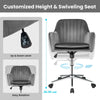 Home Office Leisure Chair Adjustable Swivel Dutch Velvet Task Chairs-Grey