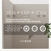 LED Arch Bathroom Wall Mirror with Lights,Temperature Date Time Vanity HD Glass