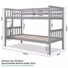 Kids Bunk Beds Double Pine Wooden Bunk Beds With Mattresses 3FT Single Bed Frame