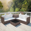 4 Piece Garden Lounge Set with Cushions Poly Rattan Brown vidaXL