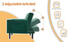 3 Seater Click Clack Sofa Velvet Mid Century Modern Couch with Solid Wooden Legs