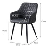 Set of 2 Armchairs Dining Chairs with Arms Velvet PU Faux Leather Chairs Kitchen