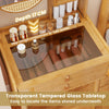 Vanity Desk with Mirror Makeup Table with 2 Drawers Open Storage Shelves