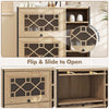 Freestanding Shoe Organizer Shoe Storage Cabinet-Oak