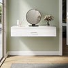 Wall Hanging Dressing Table High Gloss Vanity Makeup Desk with Storage Drawer