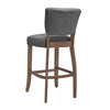2x Breakfast High Bar Home Kitchen Pub Stools Chair Linen Seat Padded Wooden Leg