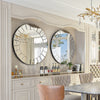 32 inch Round Silver Wall Mirror Gorgeous Decorative Glass Accent Mirror Bedroom