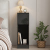 20cm Width Slim Bedside Table Cabinet with Drawer&Storage Space High Gloss Black