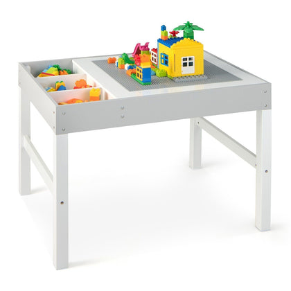 3 in 1 Kids Activity Table Wooden Children Building Block Table with Storage