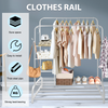 White Heavy Duty Double Clothes Rail Shoe Storage Garments Hanging Display 120Kg