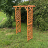 Wooden Garden Arch Pergola Feature Archway Natural with Square Top (Tan) Trellis