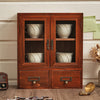 Wooden Drawer Storage Cabinet Doors Desktop Cupboard Rustic Display Shelf Unit