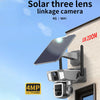 Solar Triple-Lens Linkage Camera 10X Zoom WiFi Security Cameras Surveillance