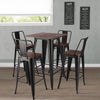 Industrial Bar Stools Table Set Vintage Tall Chair Metal Breakfast Dining Set UK