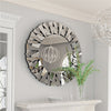 3D Large Accent Mirror Fireplace Decorative Mirror with Beveled Glass Frame Edge