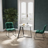 Round Glass Top Dining Table Living Room Kitchen Furniture Characteristic Frame