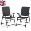 Rattan Patio Dining Chairs Outdoor Wicker Sling Chairs Patio Dining Chairs 2Pcs