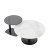 Set 2 Round Nesting Coffee Table Sleek Marble Glass Stacking Side Accent Tables