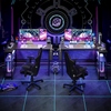 L-Shaped Gaming Desk 120x70cm Computer Desk with Storage Shelves Workstation