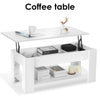 Wooden Lift Up Top Coffee Table With Storage Shelf Living Room Home Office White