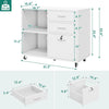 Mobile Filing Cabinet Wood 3 Drawer Storage Shelf File Cabinets Printer Stand