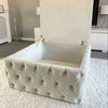 24" Square Upholstered Chesterfield Footstool Coffee Table Pouffe Seat Storage