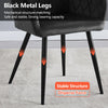 Set of 2 Kitchen Dining Chairs Grey Diamond Velvet Padded Armchairs Metal Leg