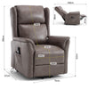 Recliner Armchair Electric Lift & Tilt Assist Chair Faux Leather Grey Mocha