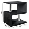 High Gloss Side Coffee Table 2 Tier Bedside End Table With LED Light Living Room